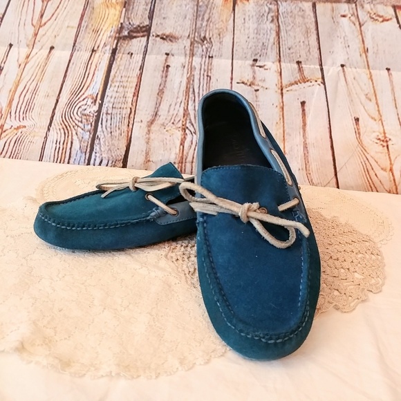 Cole Haan Blue Suede Leather Driving 